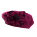 Flower Beret Wool Hat - Boardwalk Style Hat Beanie Boardwalk Style Hats WWWP262FC Fuchsia S/M (56-57 cm) 