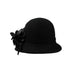 Asymmetric Cloche with Leather Flower Cloche Jeanne Simmons    