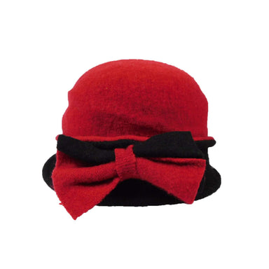 Red and Black Hat with Bow Beanie Jeanne Simmons    