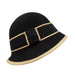 Slanted Brim Cloche for Petite Heads - JSA Women's Hats Cloche Jeanne Simmons JS7157 Black Small (56 cm) 