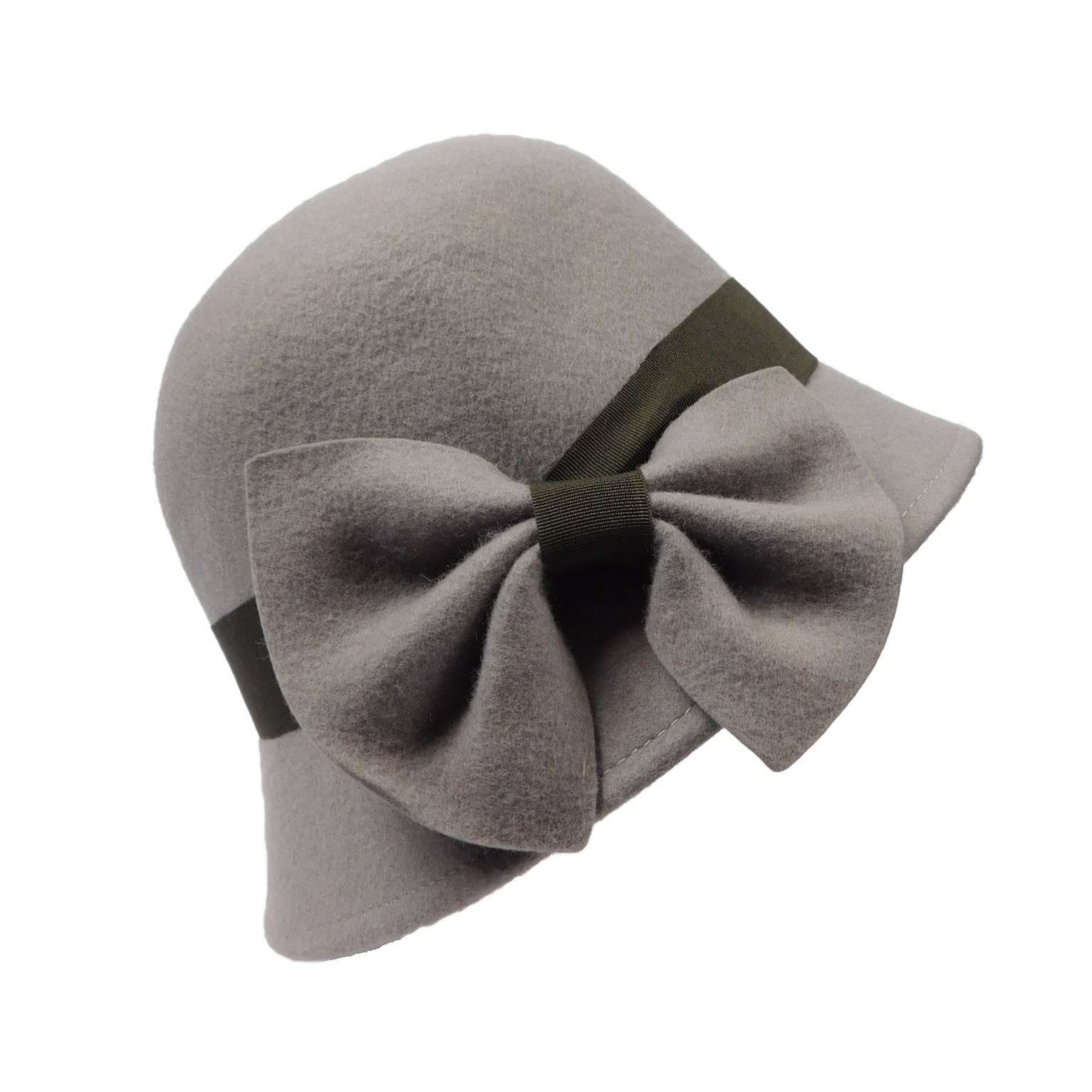 Cloche with Tilted Bow Cloche Jeanne Simmons WWWF270GY Grey  