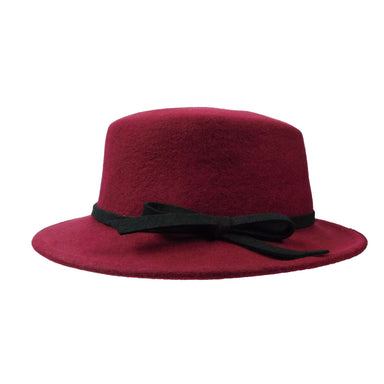 Small Brim Bolero Style Wool Felt Hat - JSA for Women Bolero Hat Jeanne Simmons js7167BD Burgundy Medium (57 cm) 