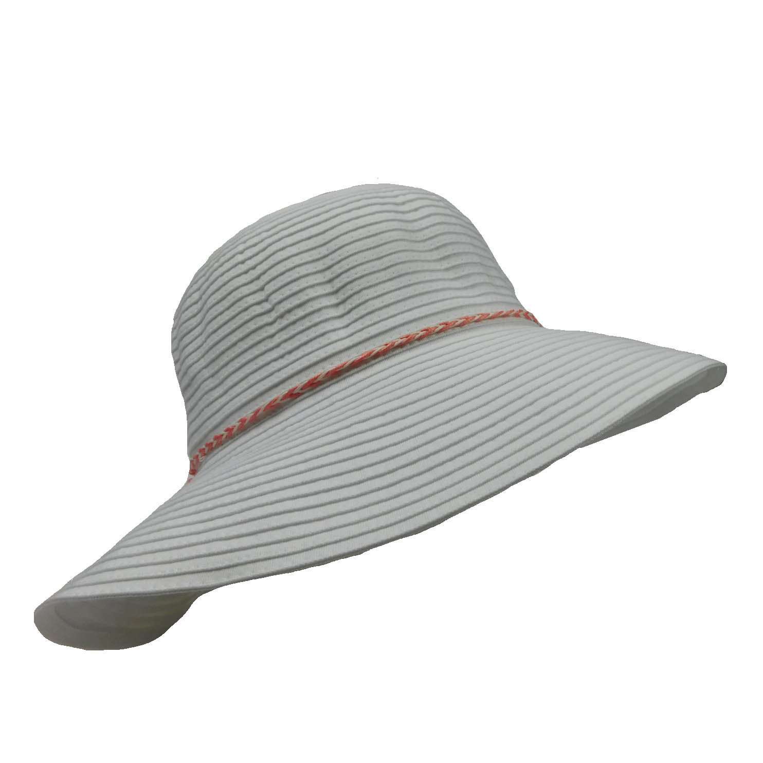Shapeable Brim Packable Ribbon Bucket Hat - Scala Hats Wide Brim Hat Scala Hats    