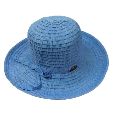 Ribbon Kettle Brim Hat Kettle Brim Hat Cappelli Straworld WSPO644BL Blue  