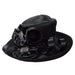 Asymmetric Satin Braid Dress Hat with Satin Flowers Dress Hat Something Special LA htb1295BK Black  