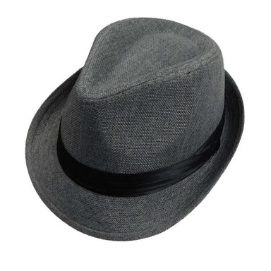 Grey Fedora Hat with Satin Band Fedora Hat Mentone Beach    