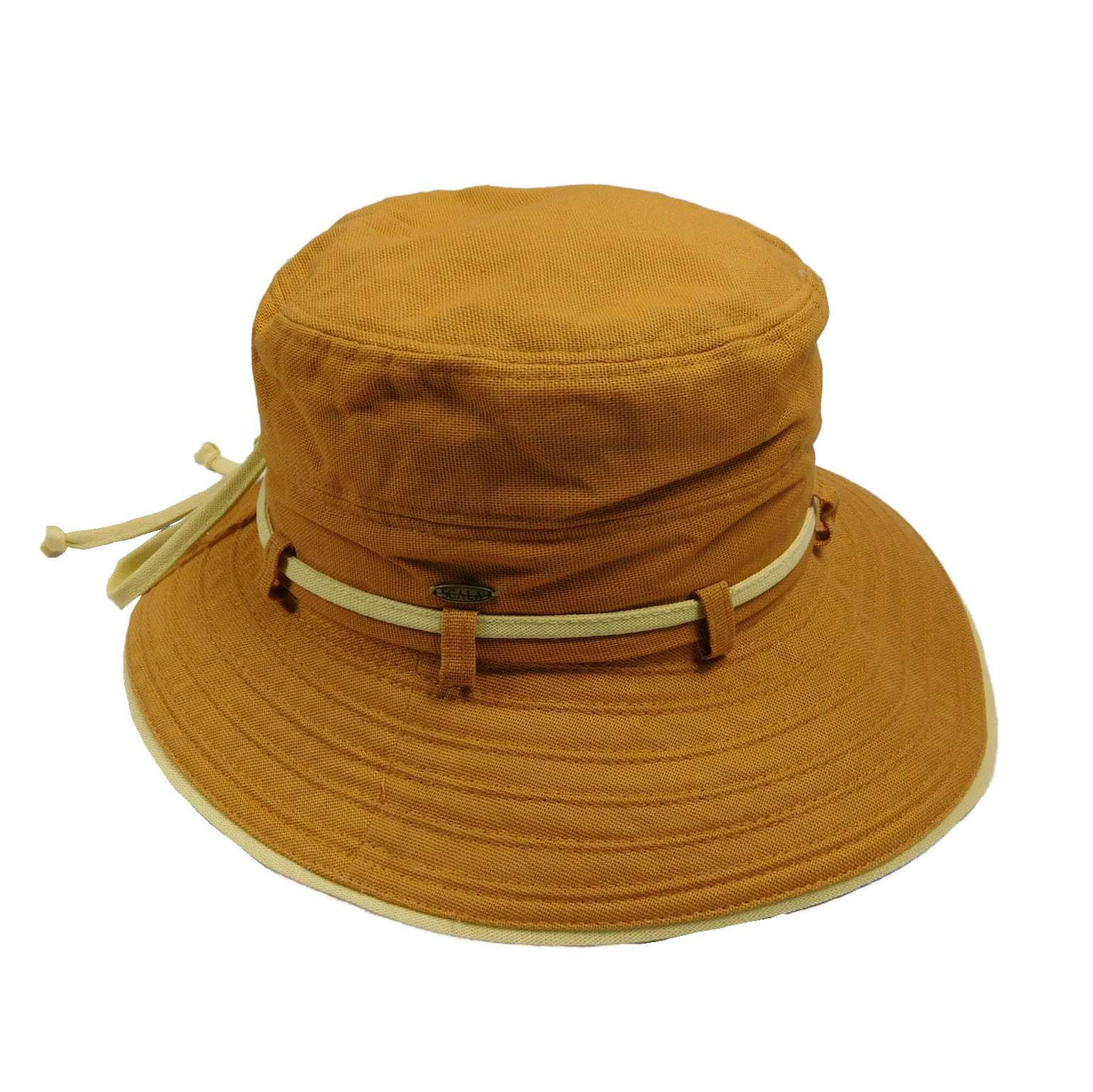 Cotton Bucket Hat with Contrast Tie - Scala Collezione Hats Bucket Hat Scala Hats    