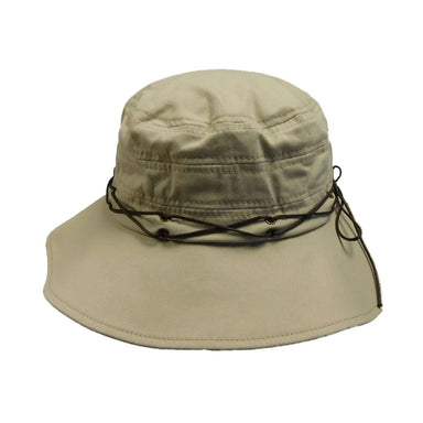 Bucket Hat with Waxed Cord Accent - Scala Hats Bucket Hat Scala Hats WSCT688KH Khaki  