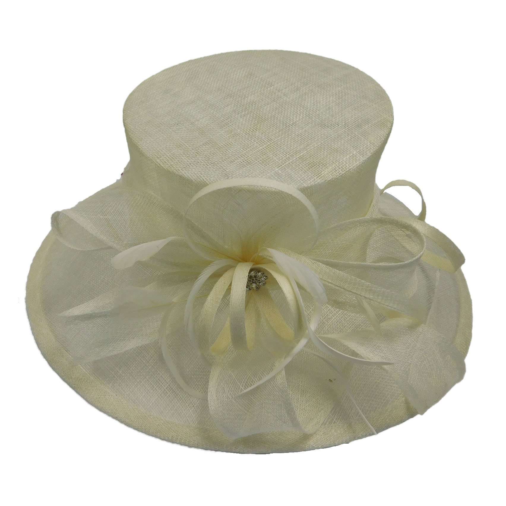 Large Sinamay Dress Hat with Bow Dress Hat Something Special LA WSSY772IV Ivory  
