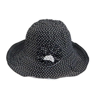 Polka Dot Ribbon Hat Bucket Hat Jeanne Simmons WSRP729BK Black  