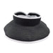 Wrap Around Sun Visor Hat with Contrast Trim by Boardwalk Visor Cap Boardwalk Style Hats da148-1bk Black  