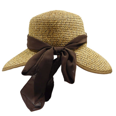 Facesaver Hat with Scarf - Milani Hats Facesaver Hat Milani Hats BB0037MB Brown Medium (57 cm) 