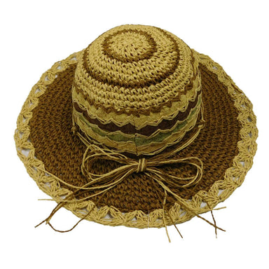Brown Crochet Toyo Sun Hat Wide Brim Sun Hat Jeanne Simmons    