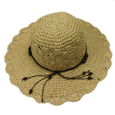 Beaded Crochet Toyo Sun Hat Wide Brim Sun Hat Jeanne Simmons    