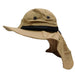 Small Heads Large Bill Cap with Neck Cover - Milani Hats Cap Milani Hats KF006-KH Khaki XS / S (50-54 cm) 