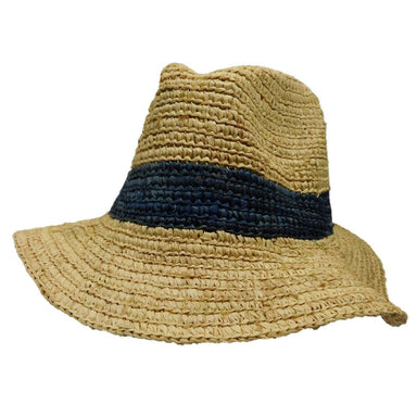 Raffia Safari Hat by Boardwalk Safari Hat Boardwalk Style Hats WSRA827BL Blue  