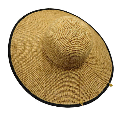 Fine Raffia Sun Hat with Twisted Tie Floppy Hat Boardwalk Style Hats WSRA833NT Natural  