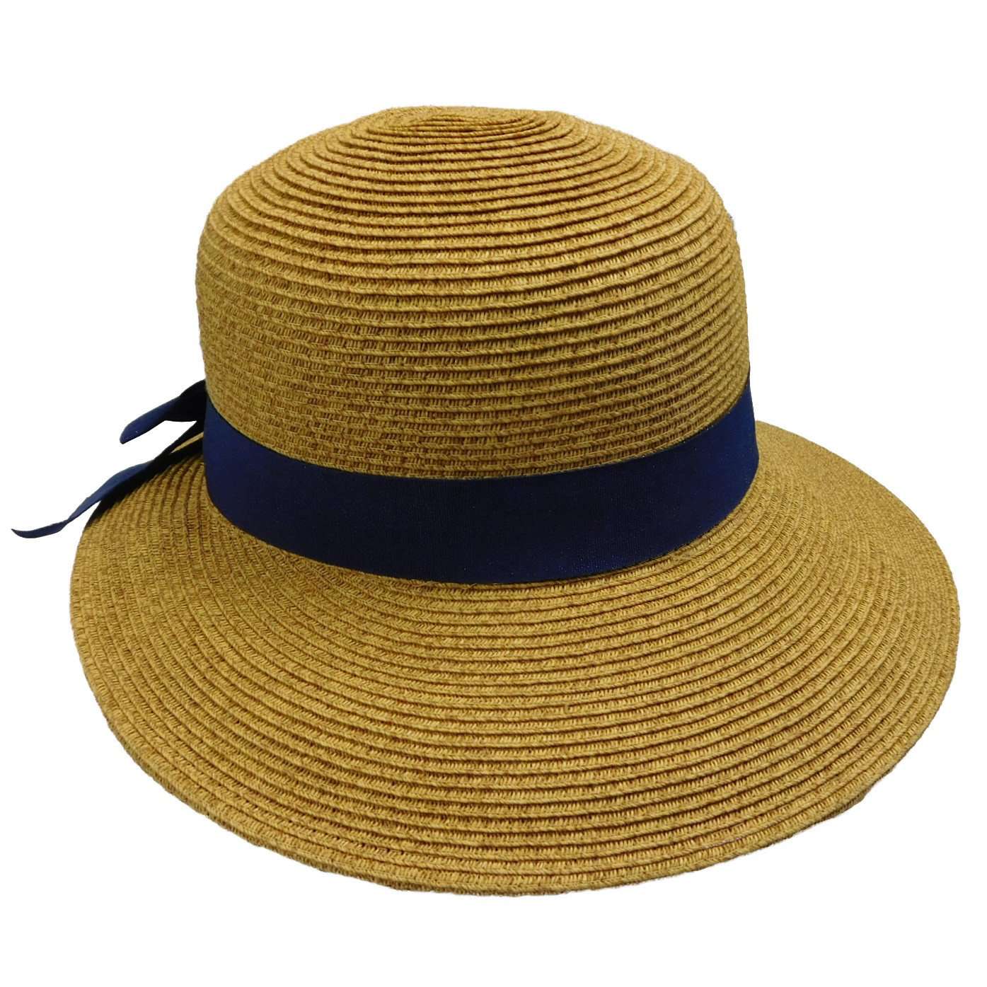 Asymmetrical Brim Summer Hat with Iridescent Band - DNMC Wide Brim Hat Boardwalk Style Hats WSPS834BK Black Medium (57 cm) 