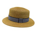 Straw Boater Hat with Striped Band Gambler Hat Boardwalk Style Hats WSDA8075 Blue  