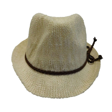 Kid's Knobby Knit Fedora Hat - Ivory Fedora Hat Boardwalk Style Hats    