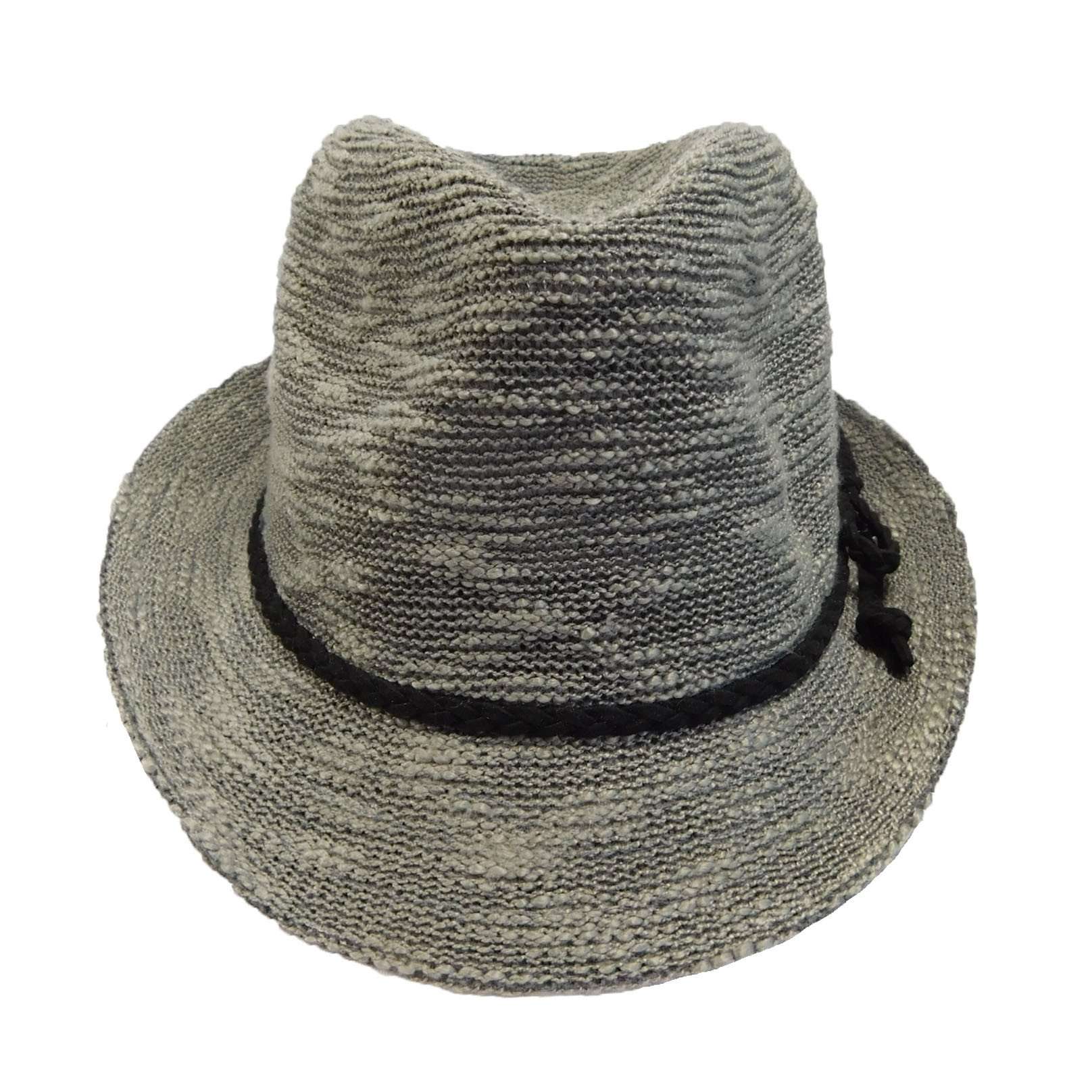 Kid's Knobby Knit Fedora Hat - Grey Fedora Hat Boardwalk Style Hats    