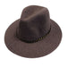 Knitted Panama Hat with Gold Band - Grey Safari Hat Boardwalk Style Hats WWda3124GY Grey  