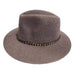 Knitted Panama Hat with Gold Band - Grey Safari Hat Boardwalk Style Hats    