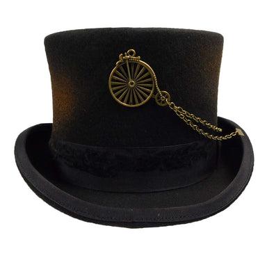 Antiqued Wool Felt Steampunk Top Hat - K. Keith Wool Hat Top Hat Great hats by Karen Keith    