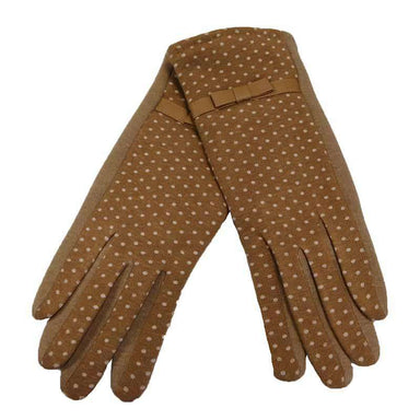 Polka Dot Jersey Glove Gloves Jeanne Simmons js7671BG Beige  