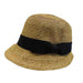 Backless Summer Brim Cloche by JSA for Women Cloche Jeanne Simmons js8204NT Natural Tweed  