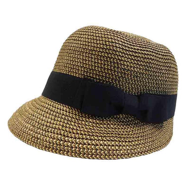 Backless Summer Brim Cloche by JSA for Women Cloche Jeanne Simmons js8204BN BrownTweed  