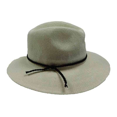 Chenille Safari Hat with Braided Suede Band - Scala Hats Safari Hat Scala Hats lw641iv Ivory  