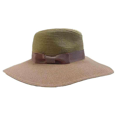 Pink Polka Dot Ribbon Bow Safari Hat - Jones New York Safari Hat MAGID Hats JNY159PK Pink  
