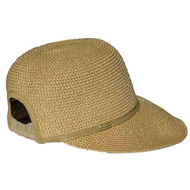 Metallic Ponytail Facesaver Hat - Sun 'N' Sand Hats Facesaver Hat Sun N Sand Hats hh1447B tn Tan-Gold M/L (57-59 cm) 