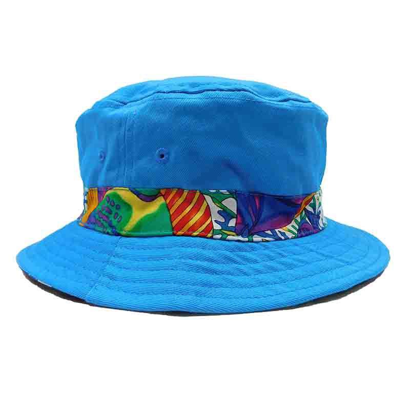 Pufferfish Cotton Bucket Hat - Scala Hats for Kids Bucket Hat Scala Hats c919tq Turquoise 21.25" (54 cm) 