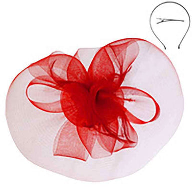 Red Mesh Veil Lily Fascinator Fascinator Something Special LA FT1465RD Red  