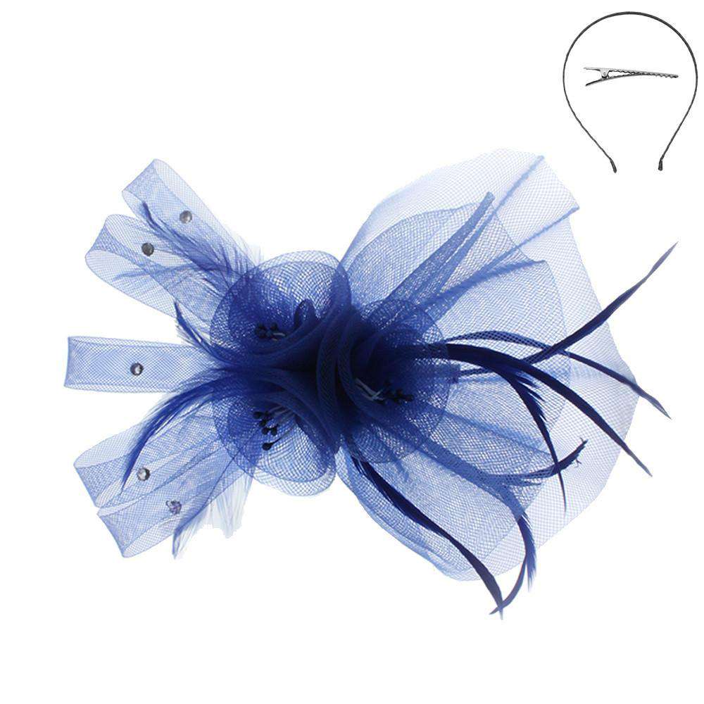 Mesh Flower Fascinator Head Band Fascinator Something Special LA ft3RB Royal Blue