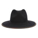 Finlay Felt Hat with Bound Wide Brim - Stacy Adams Hat Safari Hat Stacy Adams Hats SAW706 Black Medium (22.5") 