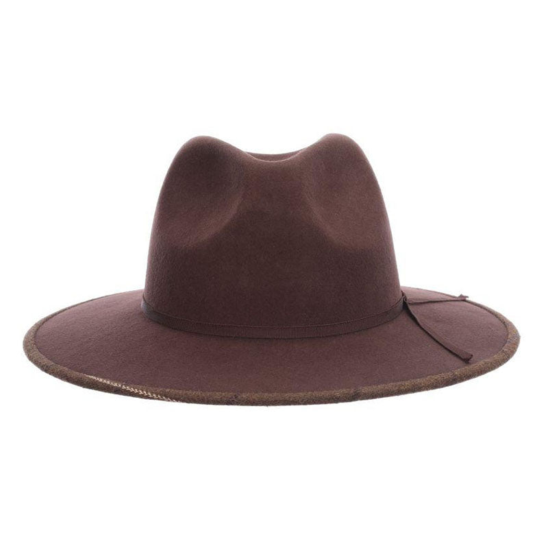 Finlay Felt Hat with Bound Wide Brim - Stacy Adams Hat Safari Hat Stacy Adams Hats SAW706 Brown Medium (22.5") 
