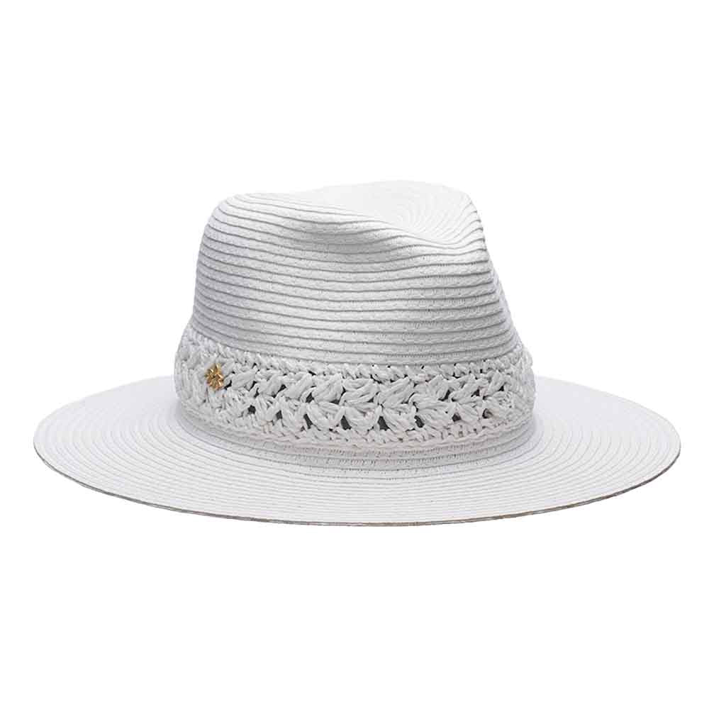 Floppy Safari Hat with Crochet Band - Cappelli Straworld Safari Hat Cappelli Straworld CSW394WH White OS 