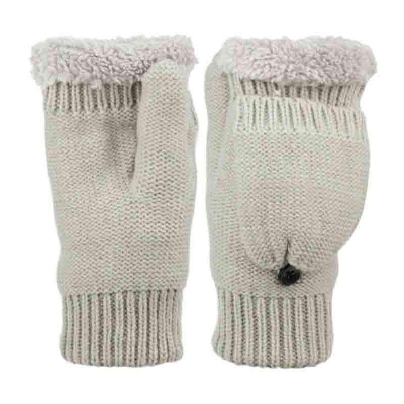 Junior Fingerless Mittens with Cover and Sherpa Lining Gloves Epoch Hats gl2031gy Grey  