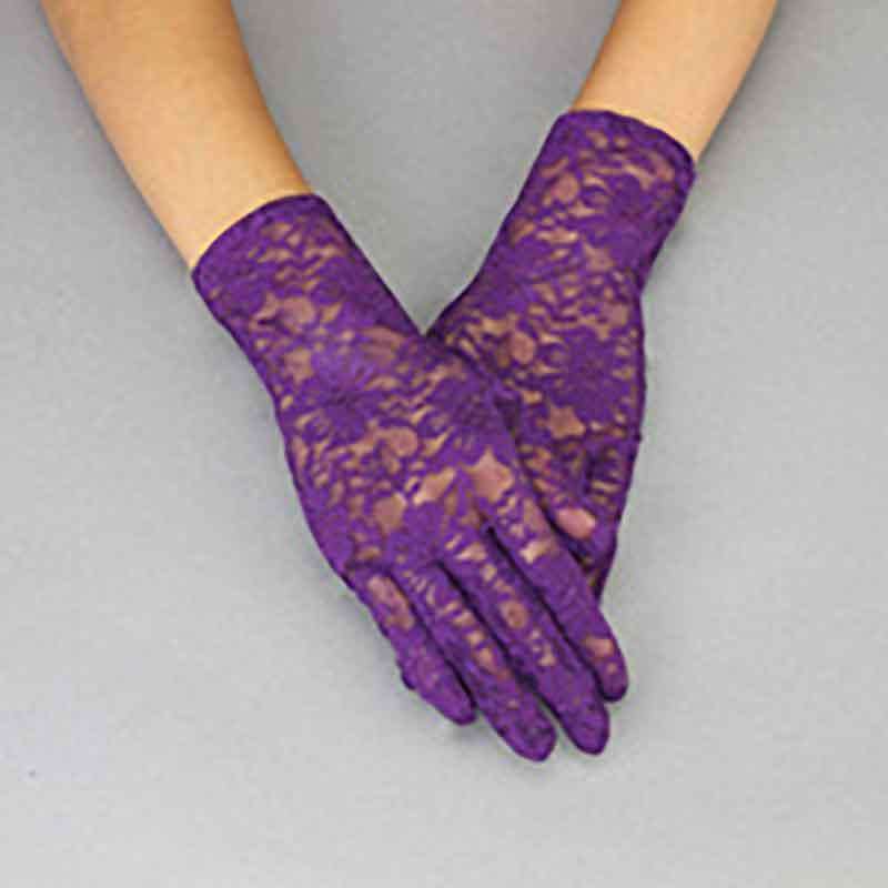 Flower Pattern Lace Gloves Gloves Something Special LA GLV960pp Purple  