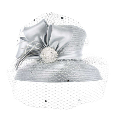Satin Braid Tiffany Brim Dress Hat Dress Hat Something Special LA WWhtb1286SV Silver  