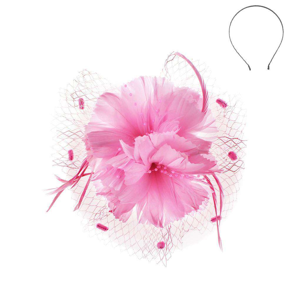 Feather Flower Fascinator, Fascinator - SetarTrading Hats
