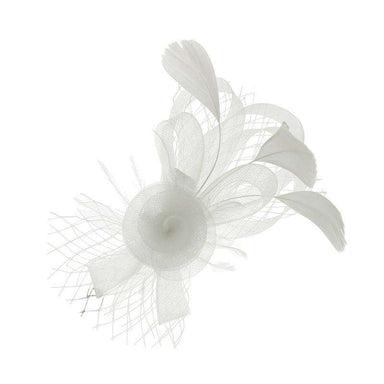 Loopy Mesh Fascinator Brooch Fascinator Something Special LA HTH1290WH White  