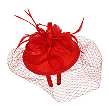 Satin Fascinator with Loopy Accent Fascinator Something Special LA hth2080RD Red  