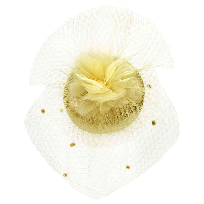 Satin Fascinator with Dotted Netting Veil, Fascinator - SetarTrading Hats