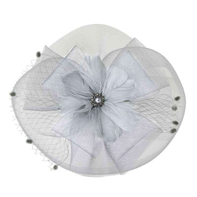 Feather Flower Pearl Center Fascinator Fascinator Something Special LA hth2162lg Light Grey  