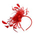 Satin Floral Fascinator Headband - Sophia Collection Fascinator Something Special LA hth2309rd Red  