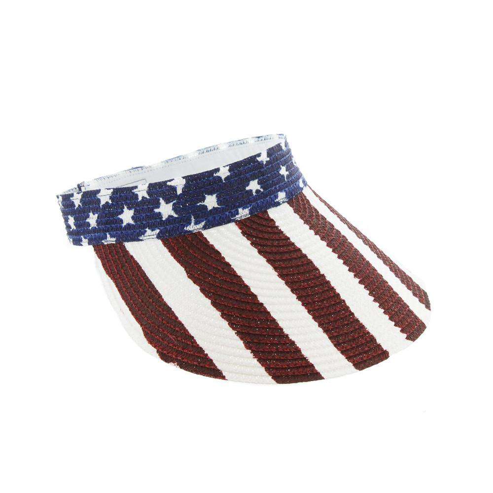 Stars and Stripes Sun Visor Visor Cap Something Special LA HTP755WH White